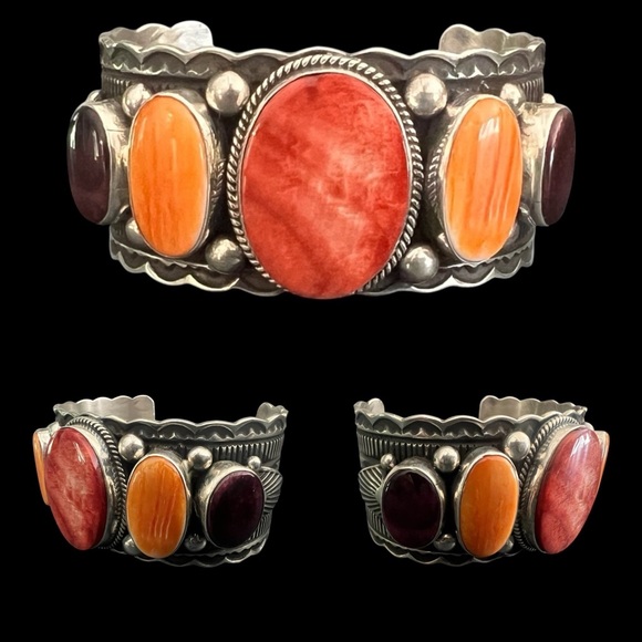 Spiny Oyster Hand Tooled Cuff- Guy Hoskie - Picture 1 of 8